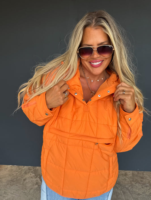 S/M ONLY Peyton Puffer Jacket in orange