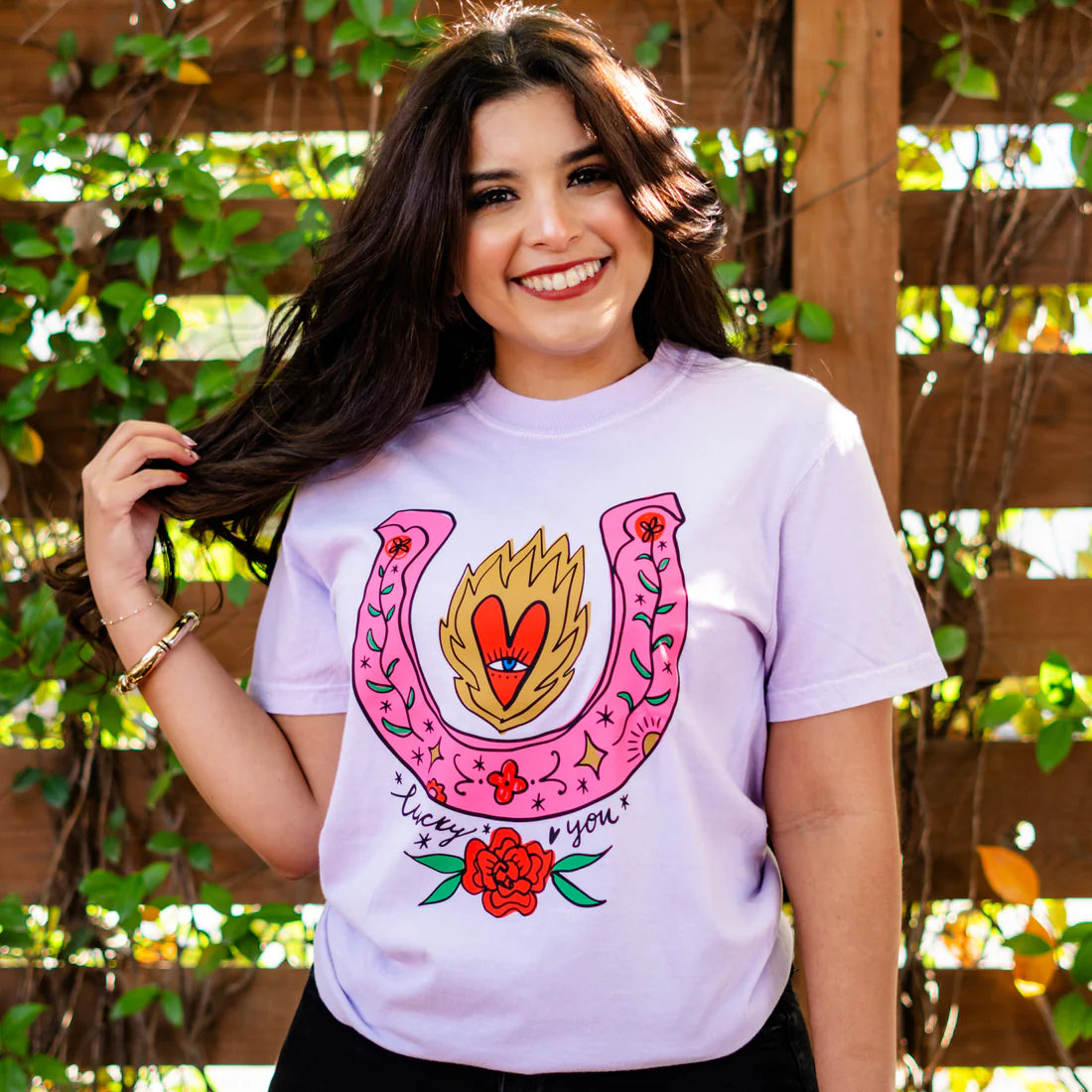 Pre-Order Lucky You Graphic Tee in Orchid