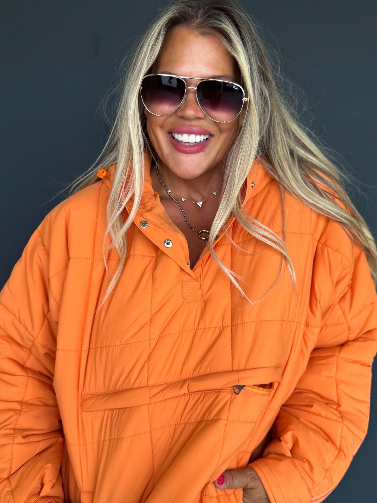 S/M ONLY Peyton Puffer Jacket in orange