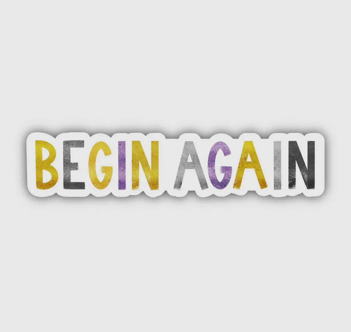 Begin Again Positivity Lettering Sticker