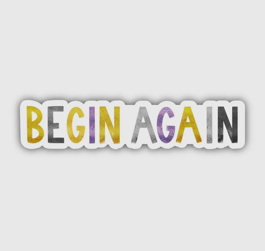 Begin Again Positivity Lettering Sticker