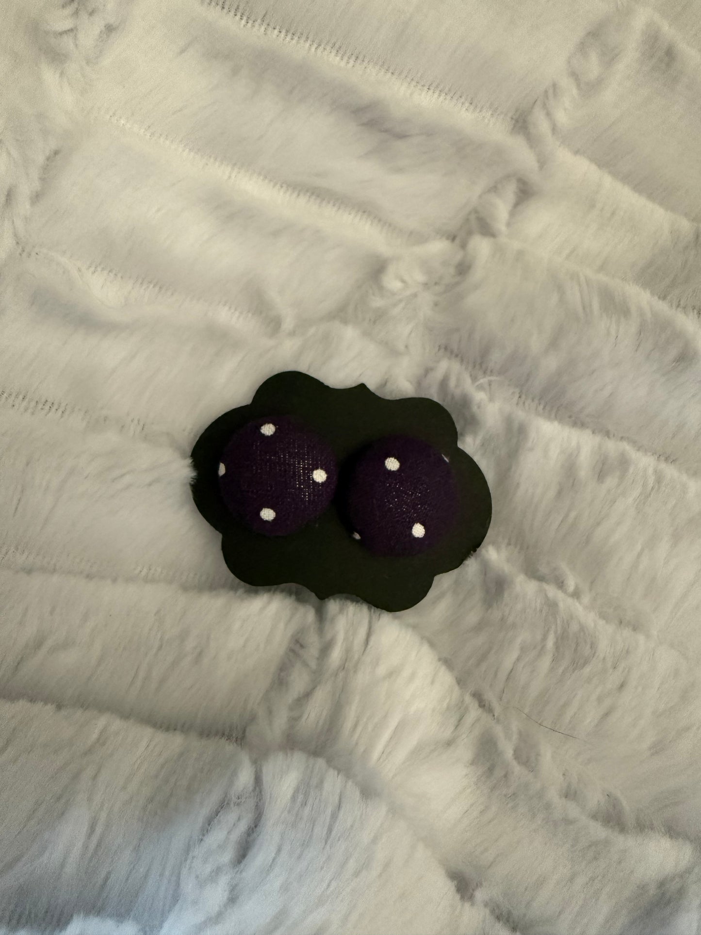 Fall Fabric Cover Button Stud Earrings