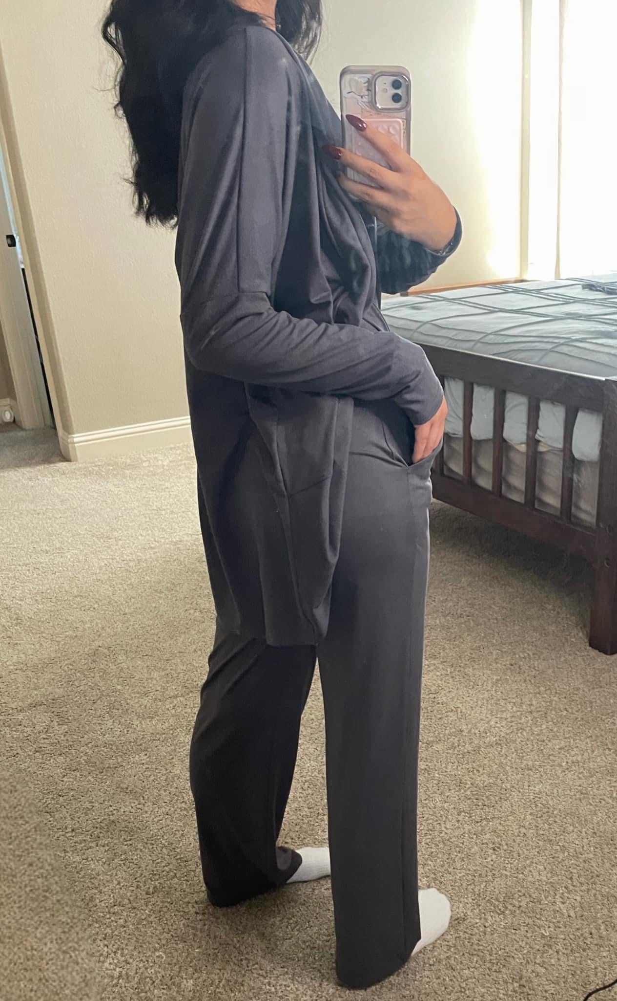 Anchored Arrows Cozy Core YOGA PANTS in charcoal