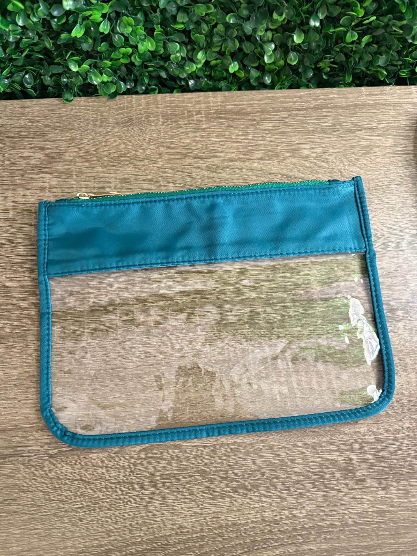 Nylon Clear Bag in Teal