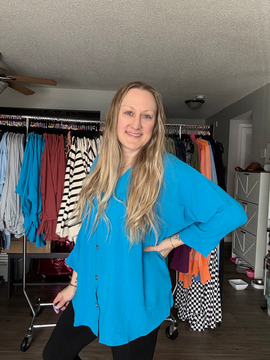 Blue Skies Are Coming Top in Aqua