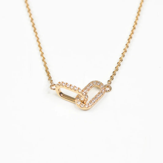 Diamond Linked Necklace in Gold