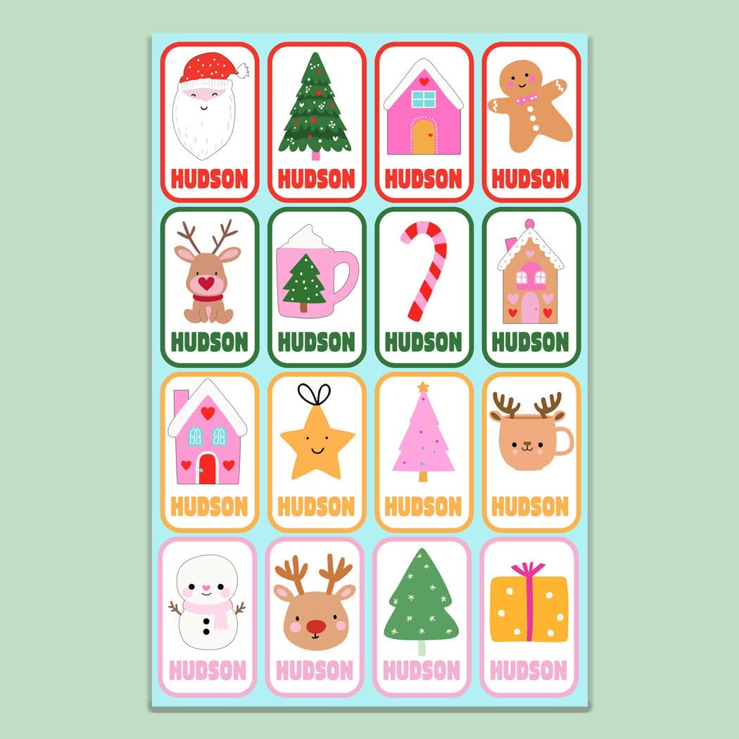 Pre-Order Personalized Christmas Gift Tag Sticker Sheet