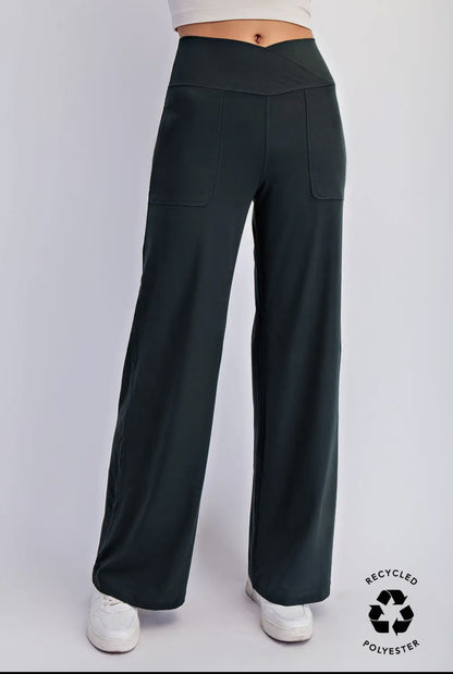 Rae Mode V-Waist Wide Pant in Regency Green