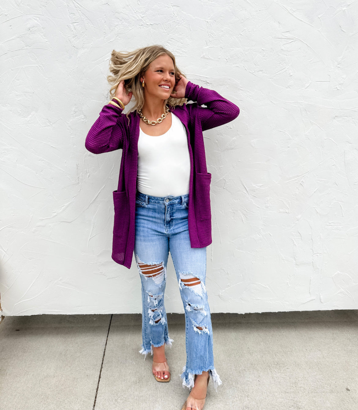 Lola Cardigan in Purple