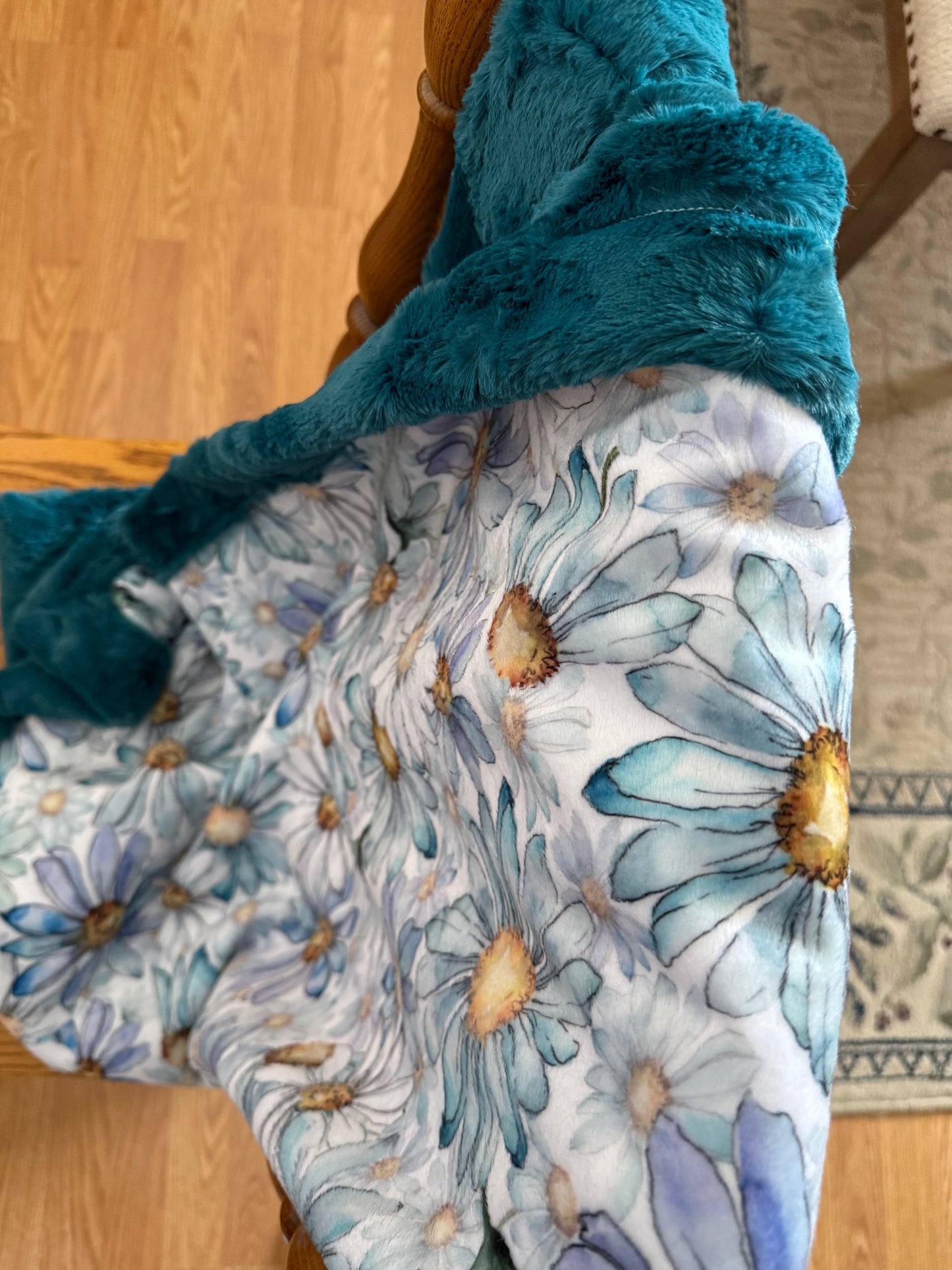 SMALL Minky Blanket Crazy 4 Daisies & Mallard Hide