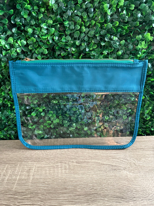 Nylon Clear Bag in Teal