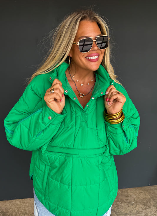 S/M ONLY Peyton Puffer Jacket in green