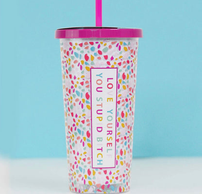 Love Yourself Tumbler w/straw