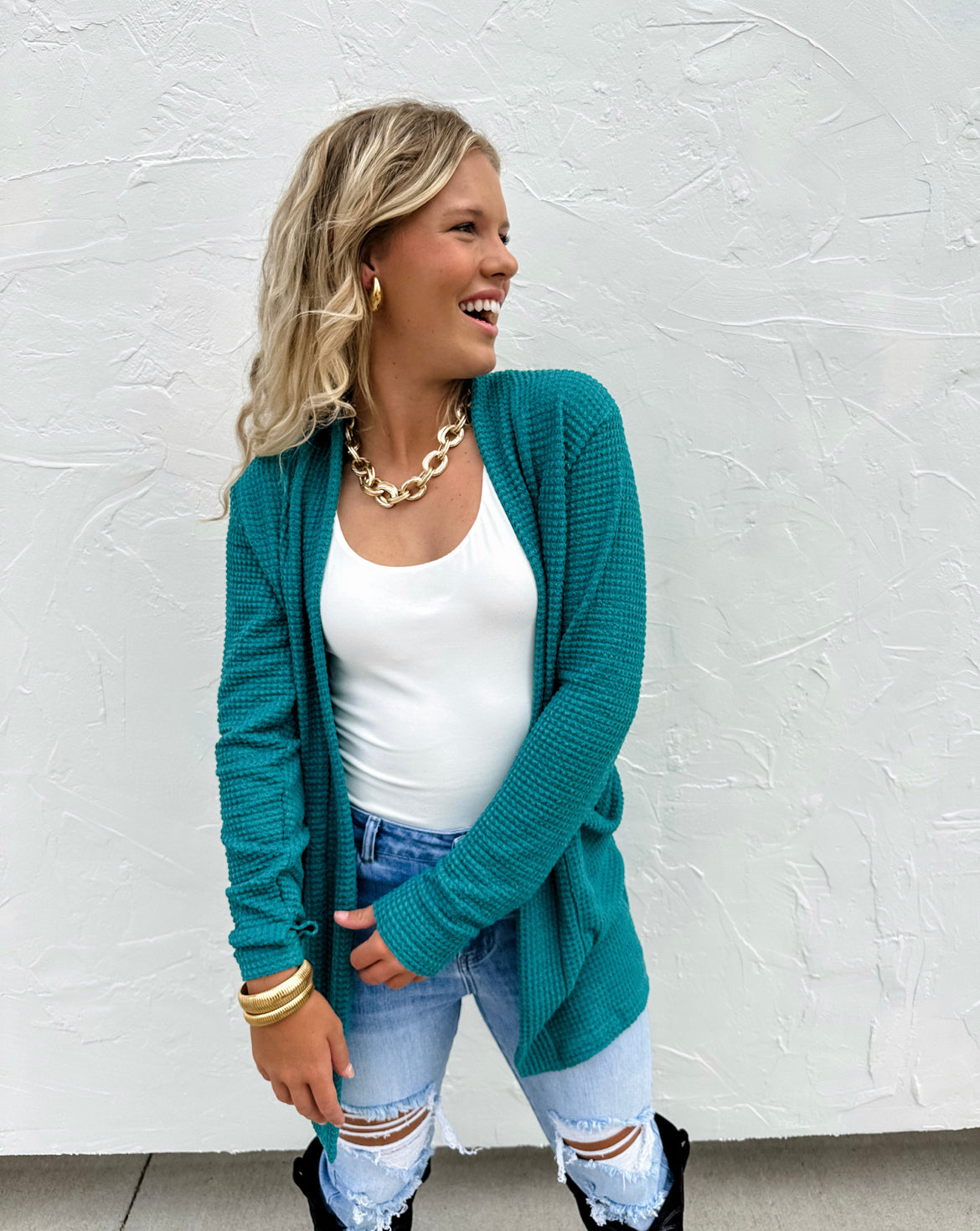 Lola Cardigan in Teal