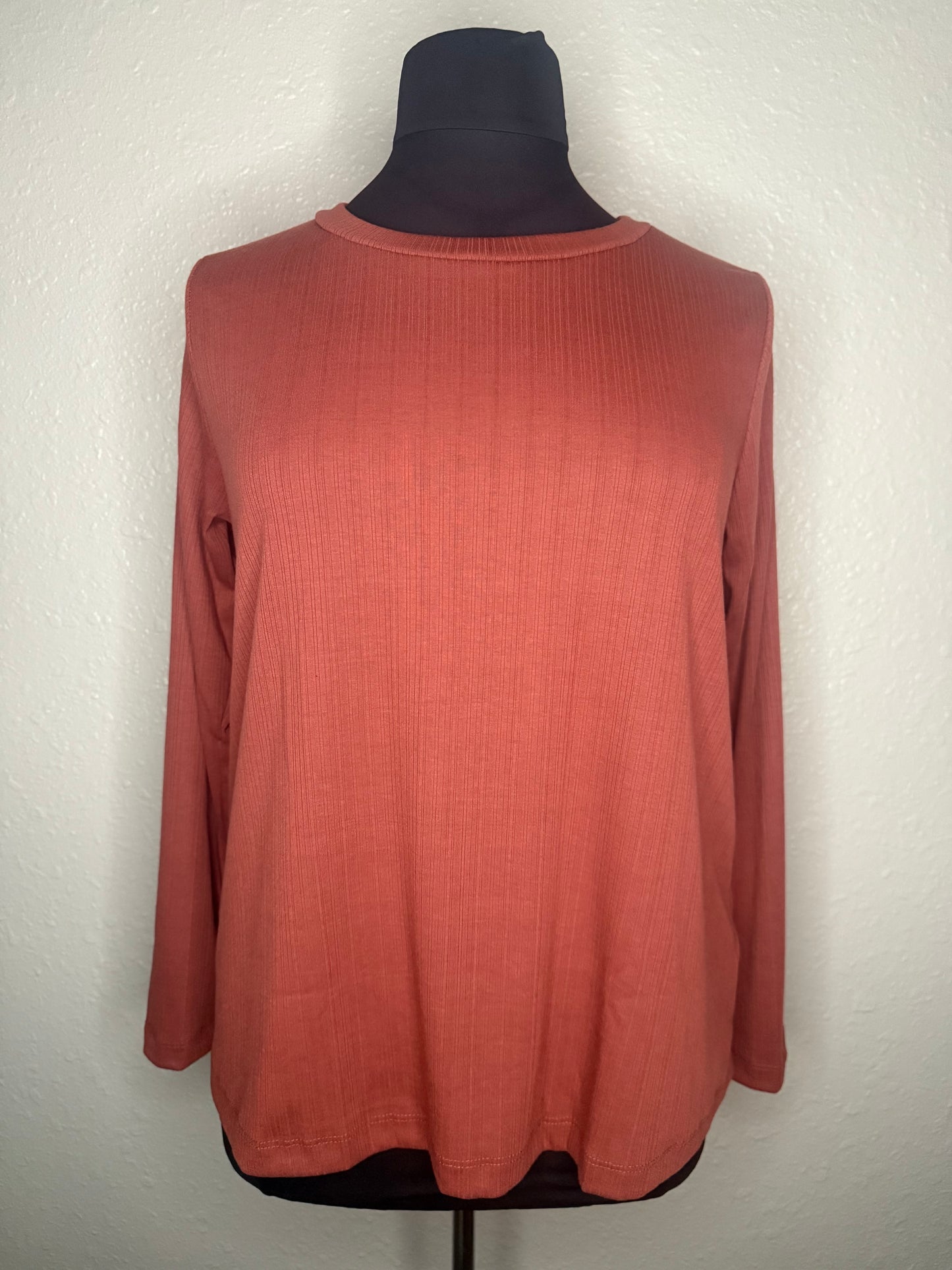 Rustic Beauty Long Sleeve Top in Brick