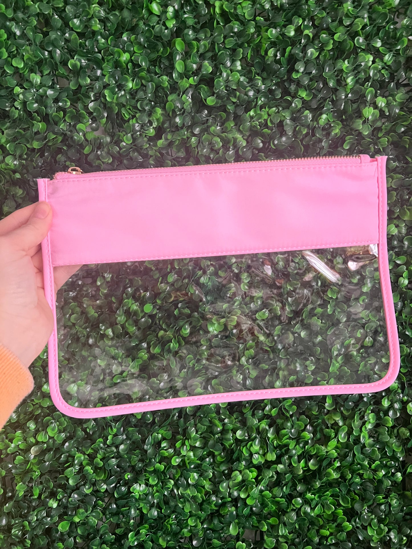Nylon Clear Bag in Pink
