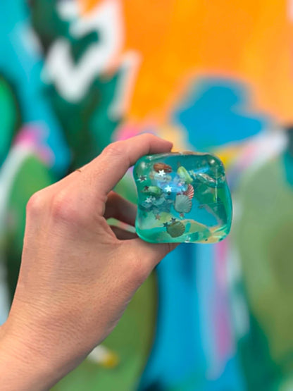 Blue Beach Cube Squish Toy