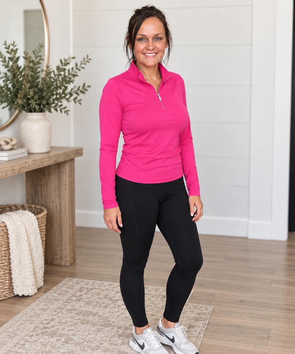 PRE-ORDER Anchored Arrows Fleece Lined Leggings in Black - NO POCKETS