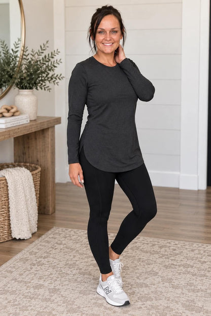 PRE-ORDER Anchored Arrows Fleece Lined Leggings in Black - NO POCKETS