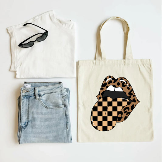 MADE TO ORDER: Leopard Lips Tote Bag