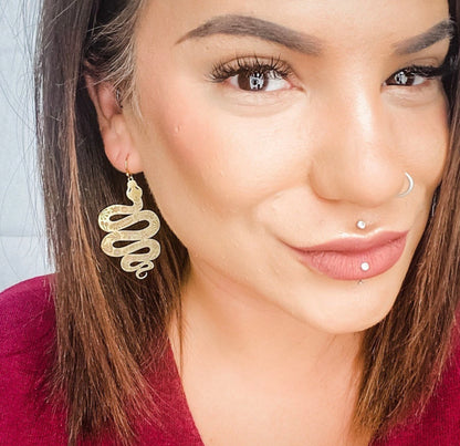 Engraved Python - Dixie Bliss - Dangle Earring