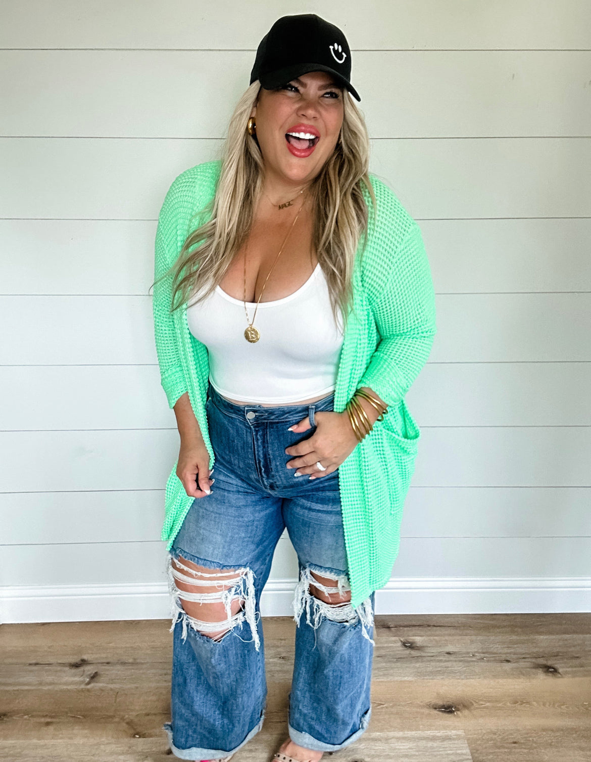 Spring Lola Cardigan in Lime Green