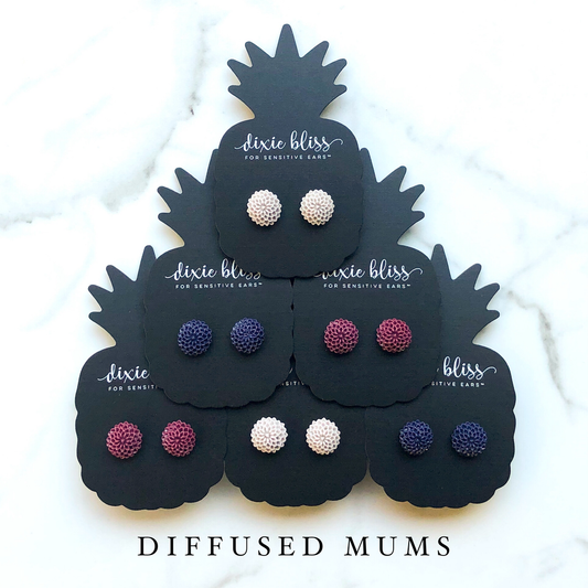 Diffused Mums - Dixie Bliss - Single Stud Earrings