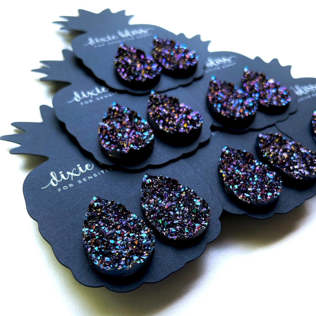 Marvelous Teardrops in Galaxy - Dixie Bliss - Single Stud Earrings