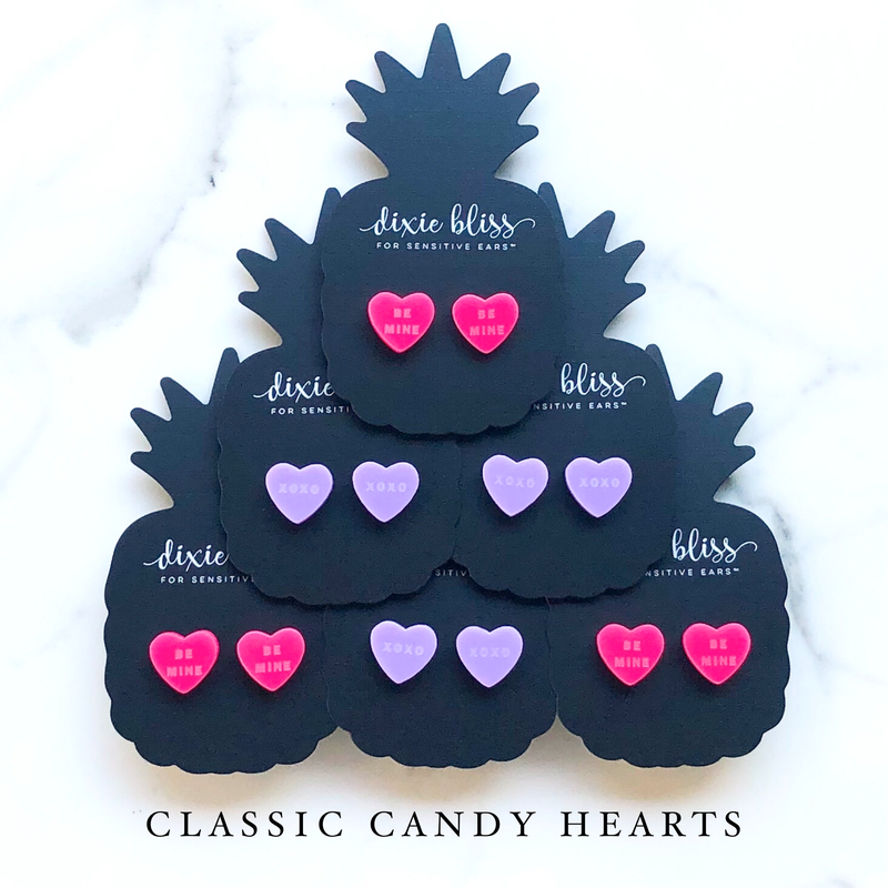 Candy Hearts - Classic - Dixie Bliss - Single Stud Earrings