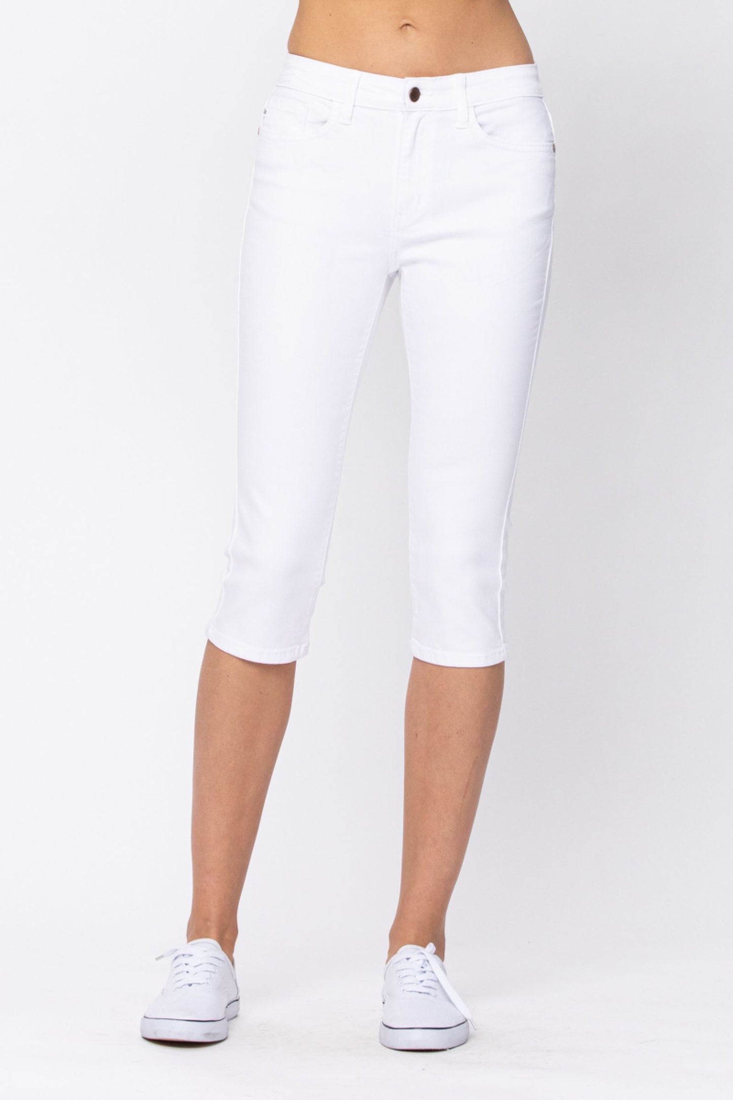 1 & 3 ONLY Judy Blue: White Capri Denim