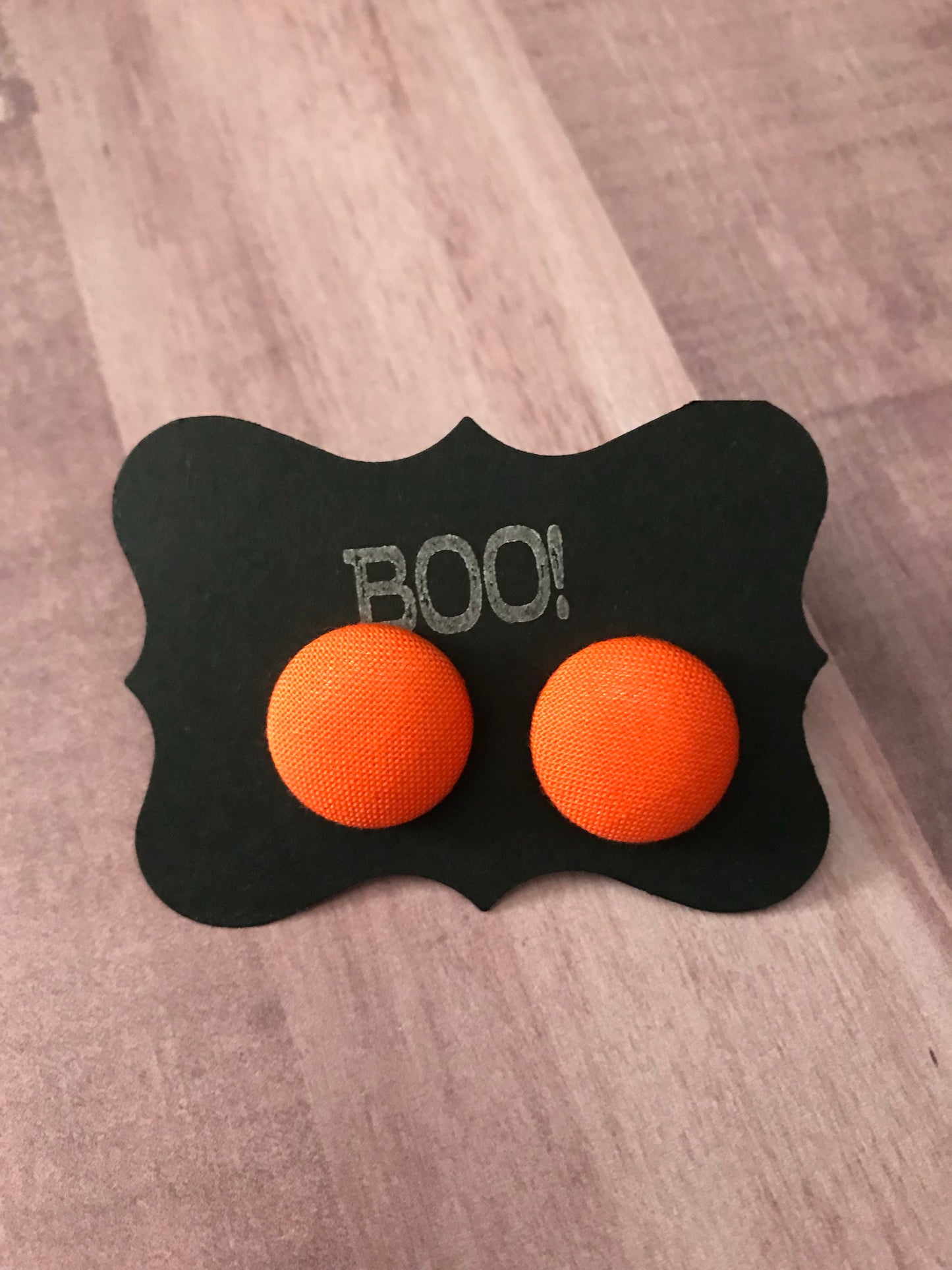 Halloween Fabric Cover Button Stud Earrings