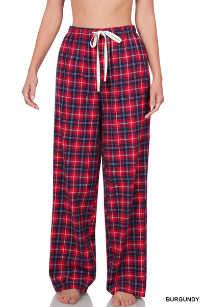 Plaid About It Lounge Pants in Burgundy