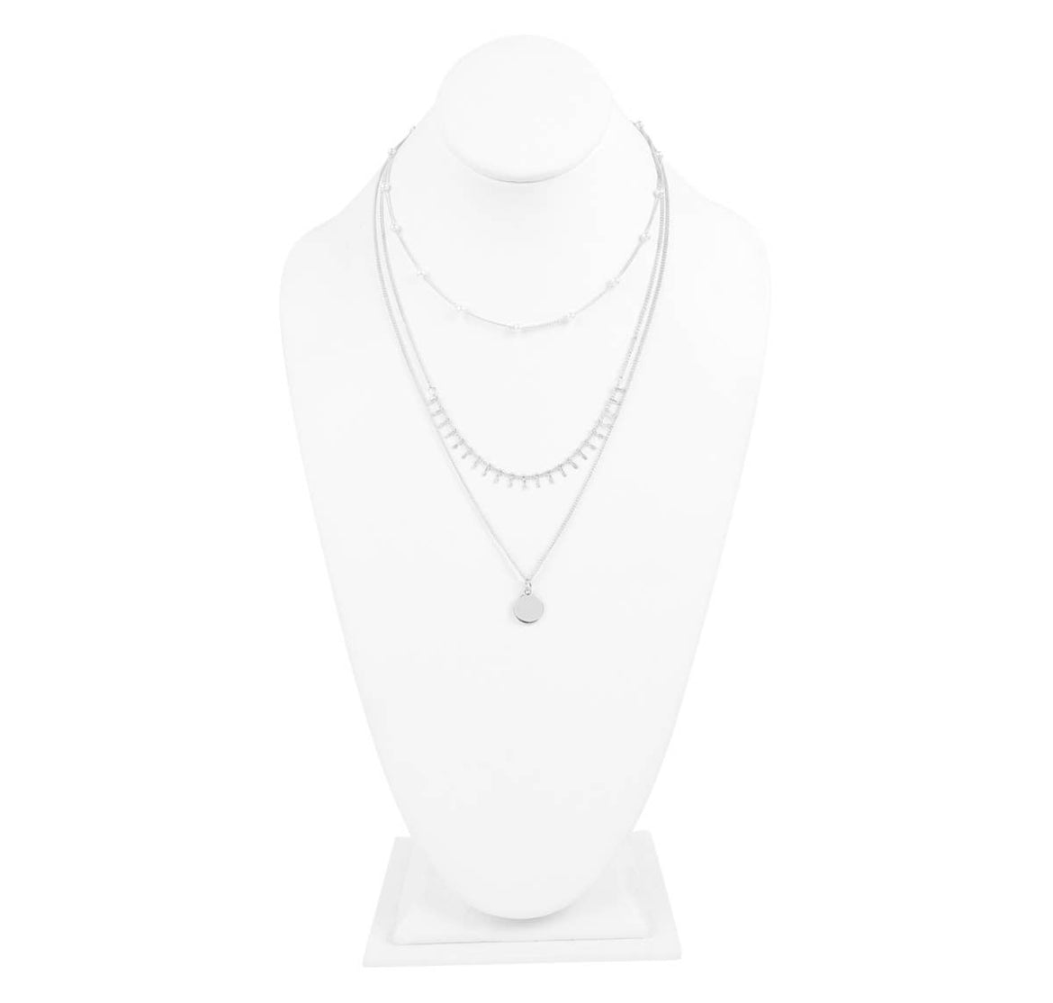 Lavishly Layered Necklace in Silver