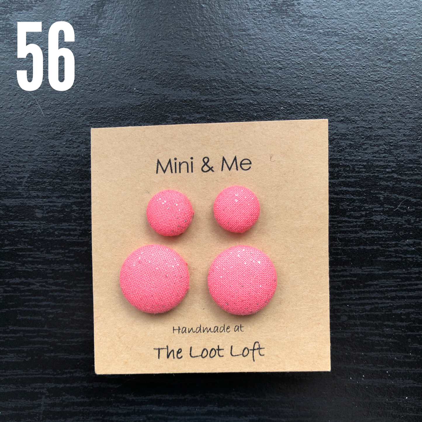 Mini & Me Fabric Cover Button Stud Earrings