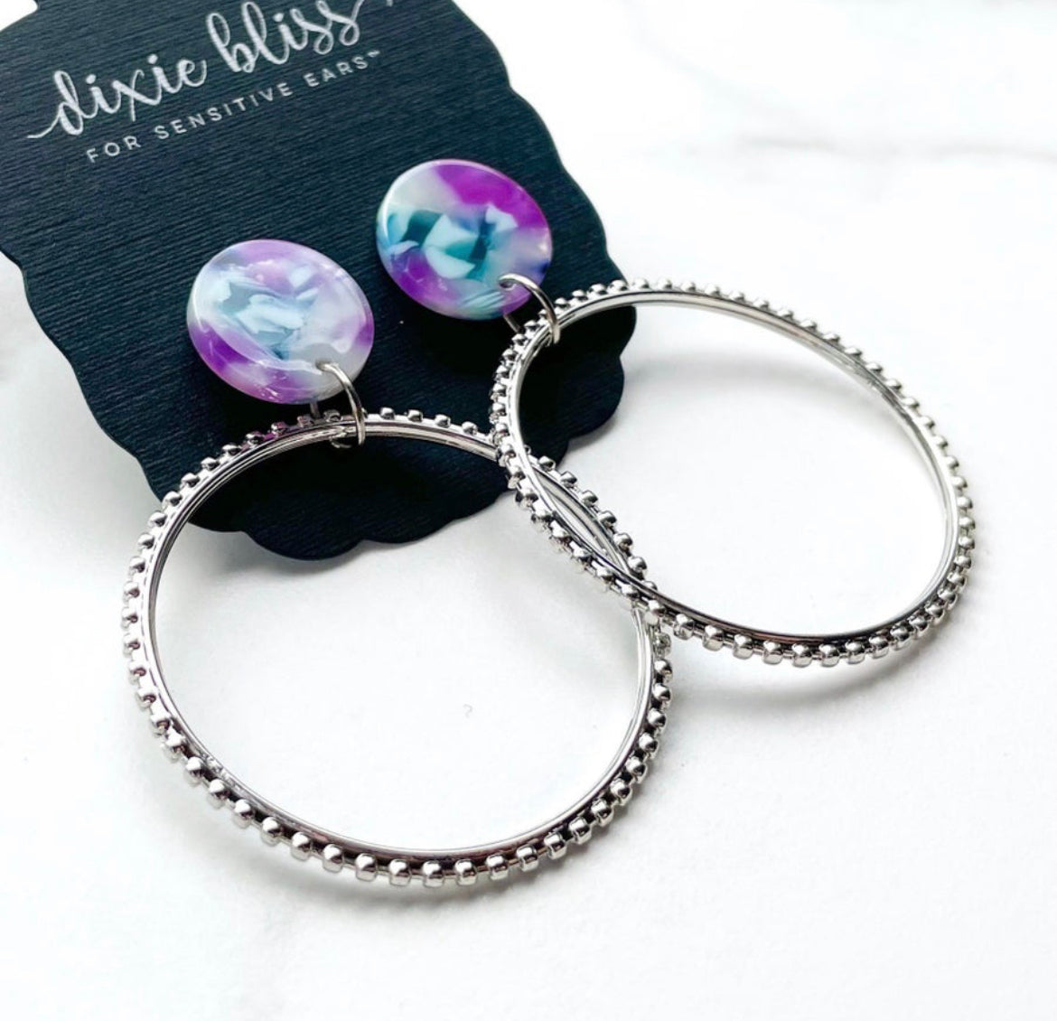 Confidence in Spring Wisteria Marble - Dixie Bliss - Dangle Earring