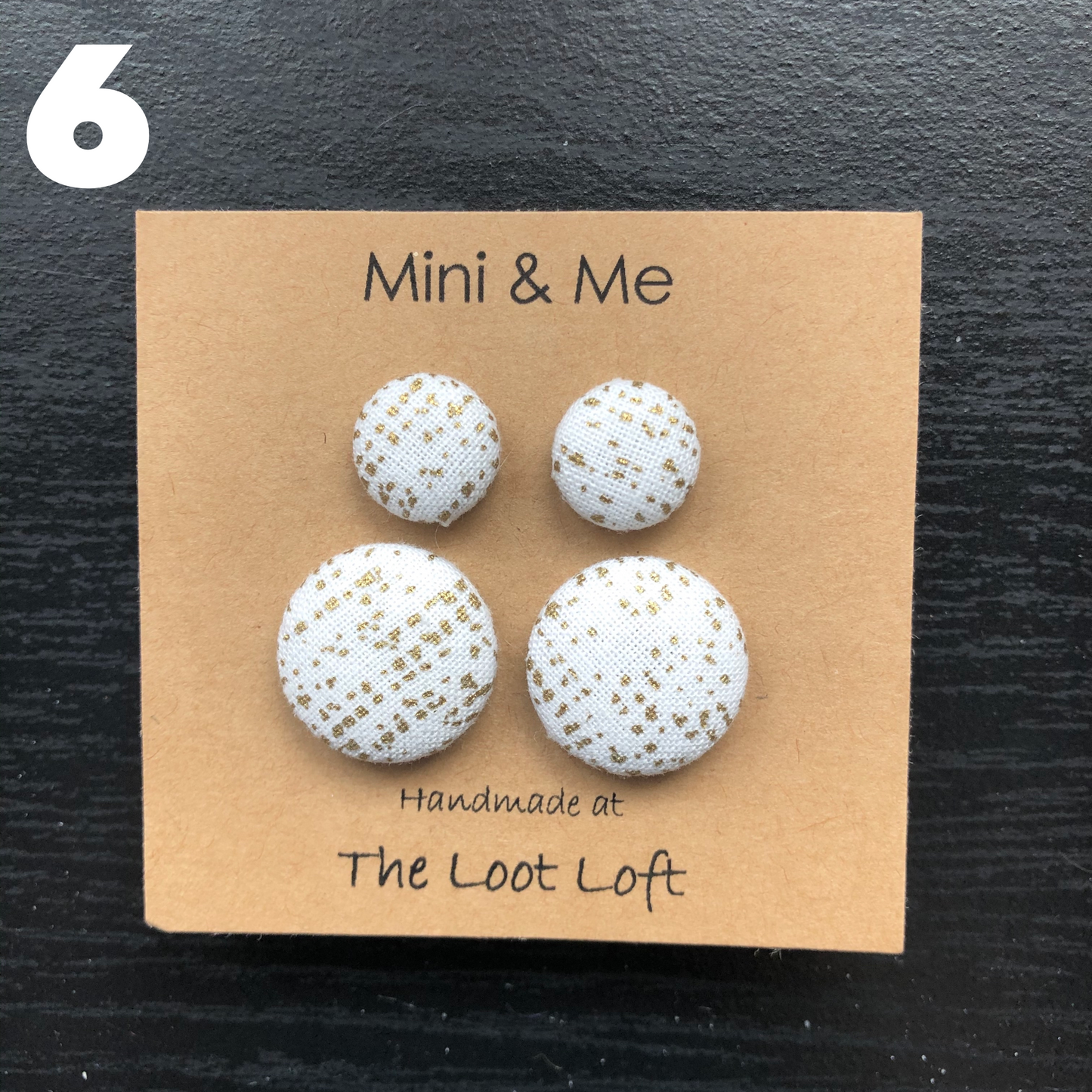 Mini & Me Fabric Cover Button Stud Earrings