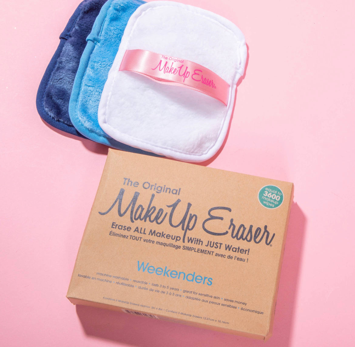 Weekenders Blue 3-Day Makeup Eraser Set