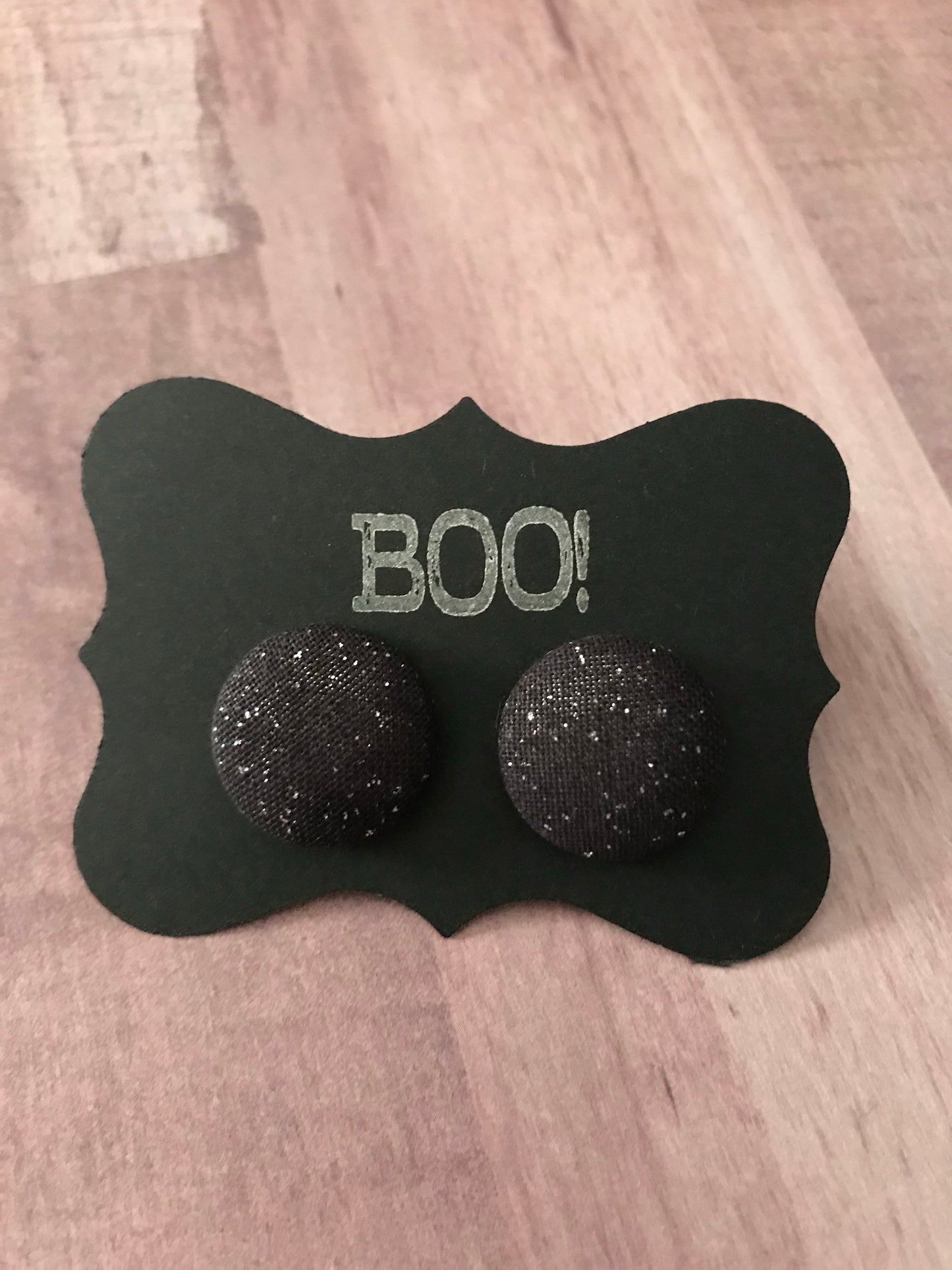 Halloween Fabric Cover Button Stud Earrings