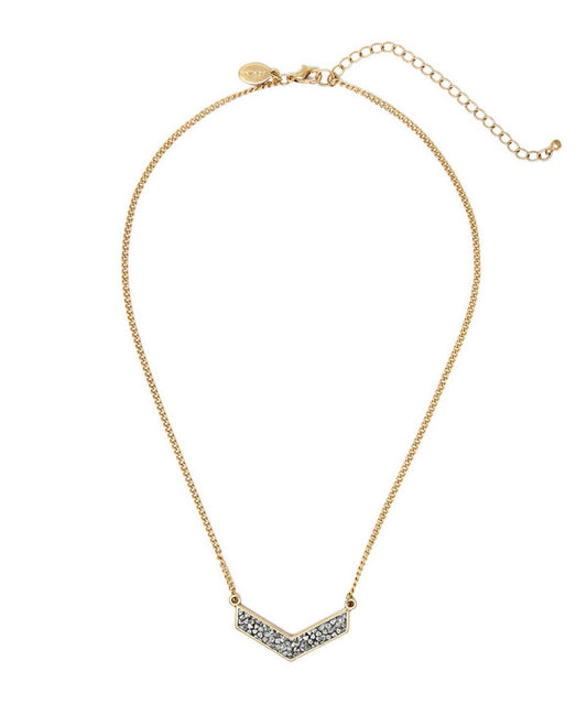 Chevron Glitter Pendant Necklace