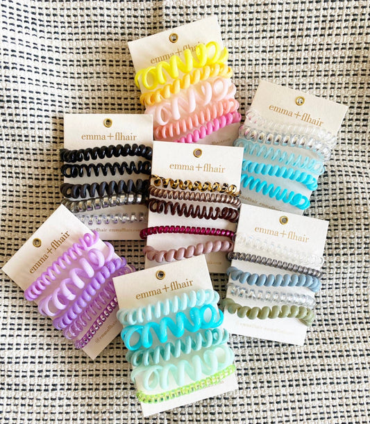 5 Pack Assorted Coil Hair Tie Set