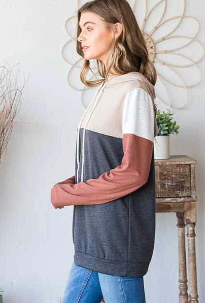 3XL ONLY Outside The Box Color Block Hoodie in Black