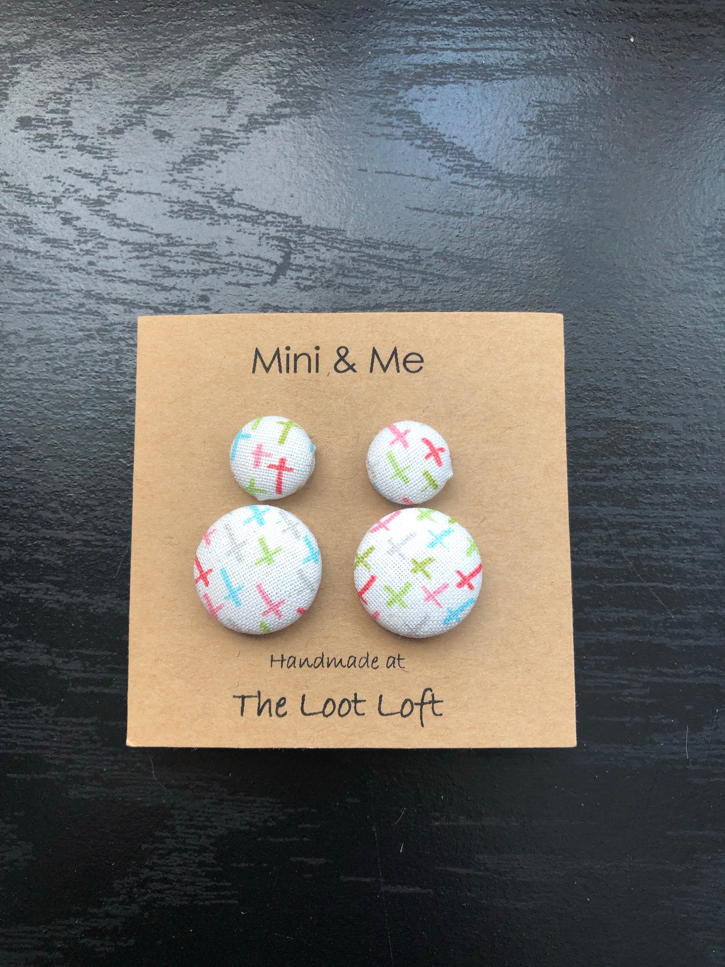 Easter Mini & Me Fabric Cover Button Earrings