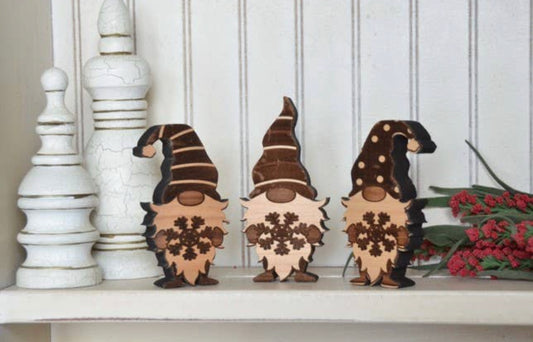 Engraved Snowflake Holiday Gnomes