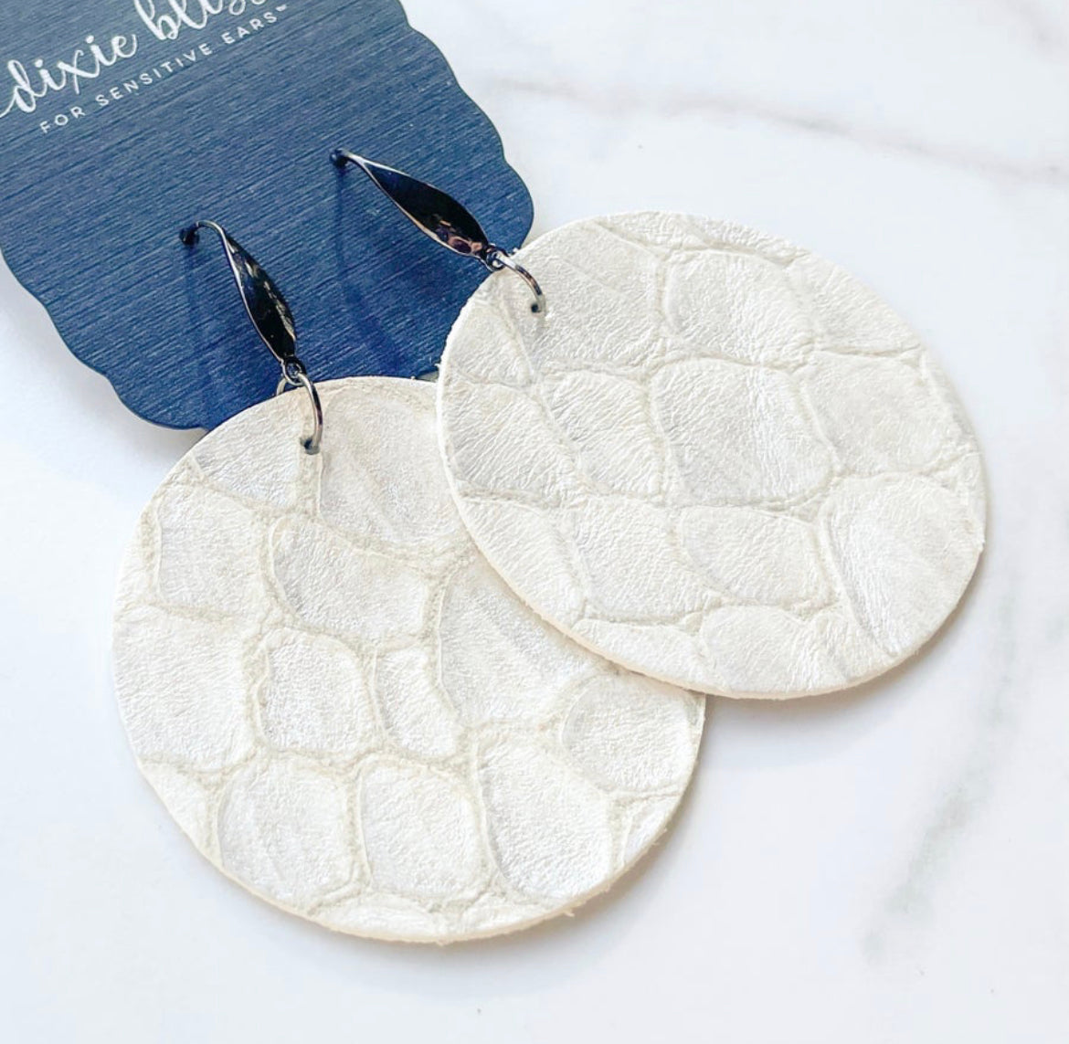 LE Florence in Silver Pearl Croc - Dixie Bliss - Dangle Earring