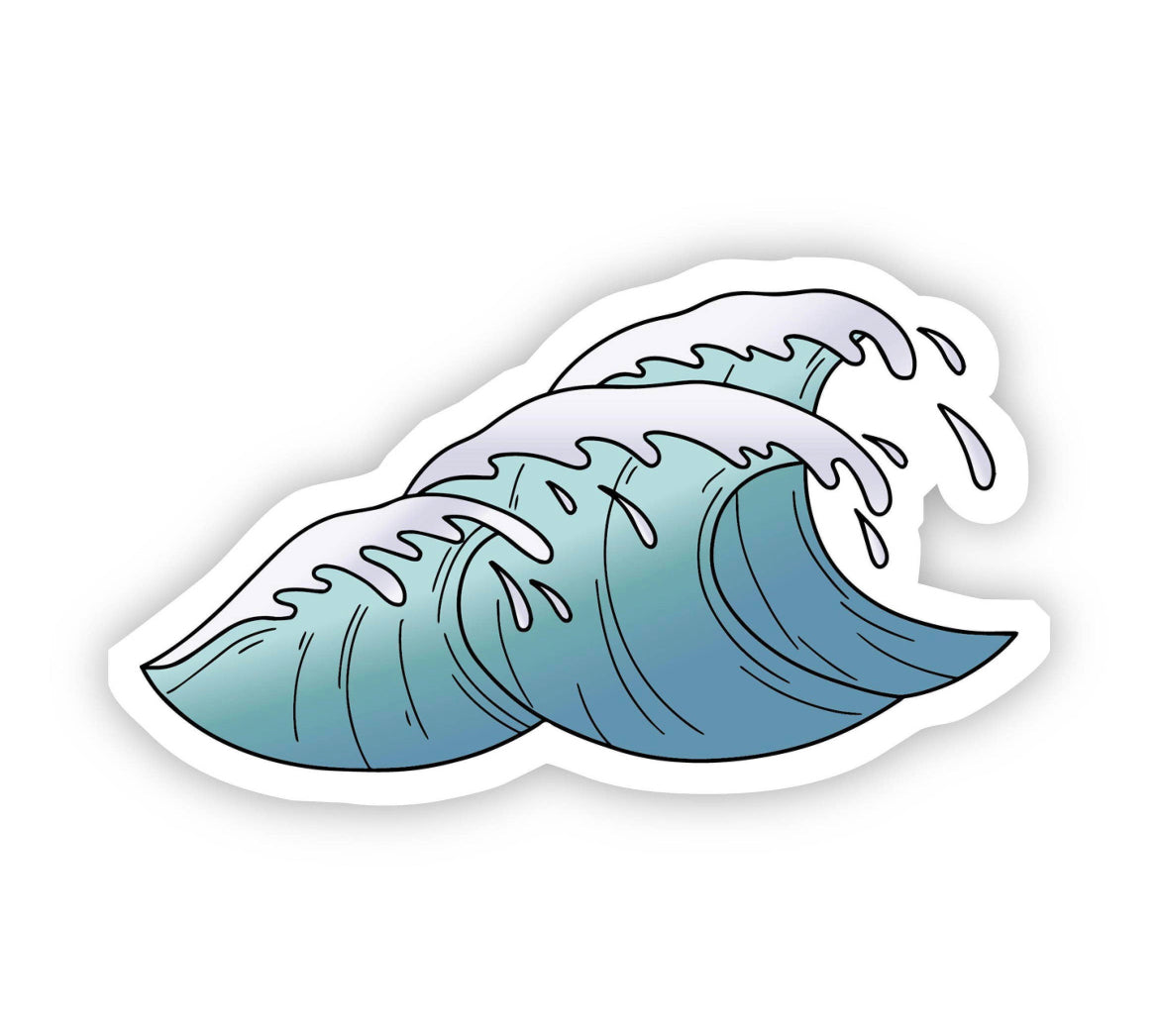 Light Blue Waves Beach Aesthetic Sticker