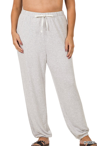 Binge In The Basics French Terry Joggers in Heathered Grey