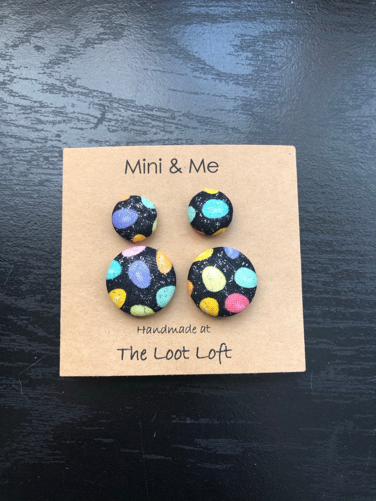 Easter Mini & Me Fabric Cover Button Earrings