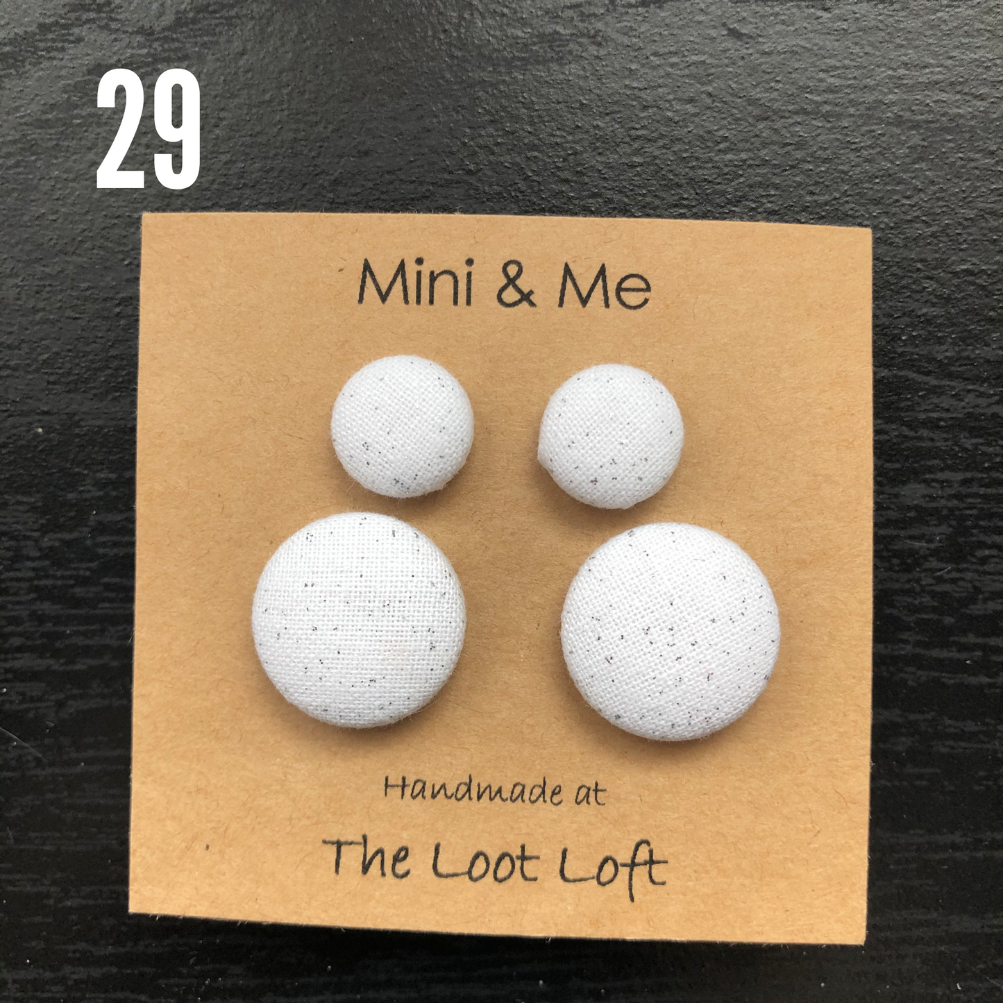 Mini & Me Fabric Cover Button Stud Earrings