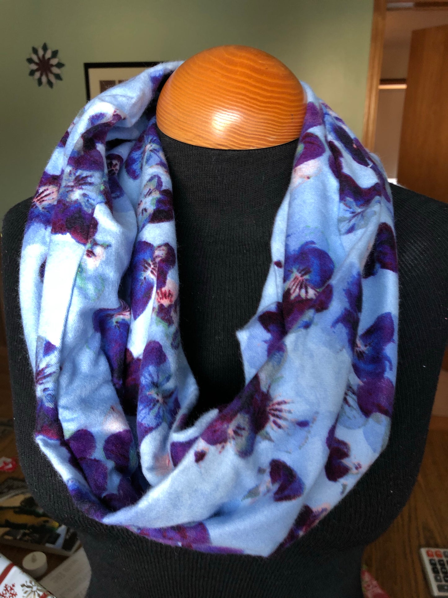 Floral Flannel Infinity Scarf