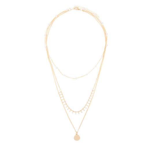 Lavishly Layered Necklace in Gold